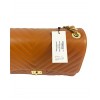 Regina Schrecker quilted genuine leather crossbody bag with flap and golden chain