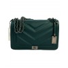 Regina Schrecker quilted genuine leather bag with flap and chain • big size •