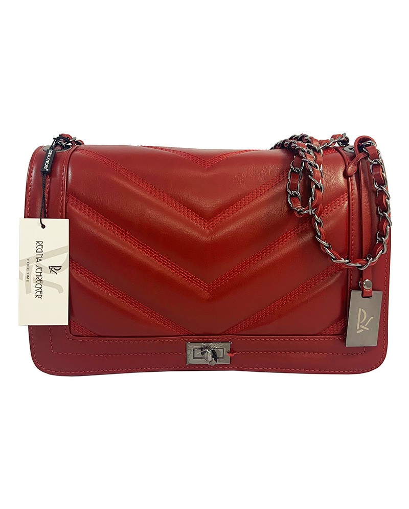 Quilted leather shoulder bag with flap Regina Schrecker Made in Italy