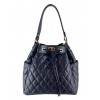 Quilted leather bucket bag