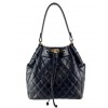 Quilted leather bucket bag