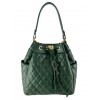 Quilted leather bucket bag