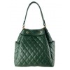 Quilted leather bucket bag