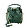 Quilted leather bucket bag