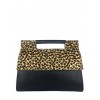 Borsa a mano in pelle con patta in cavallino BPL9932