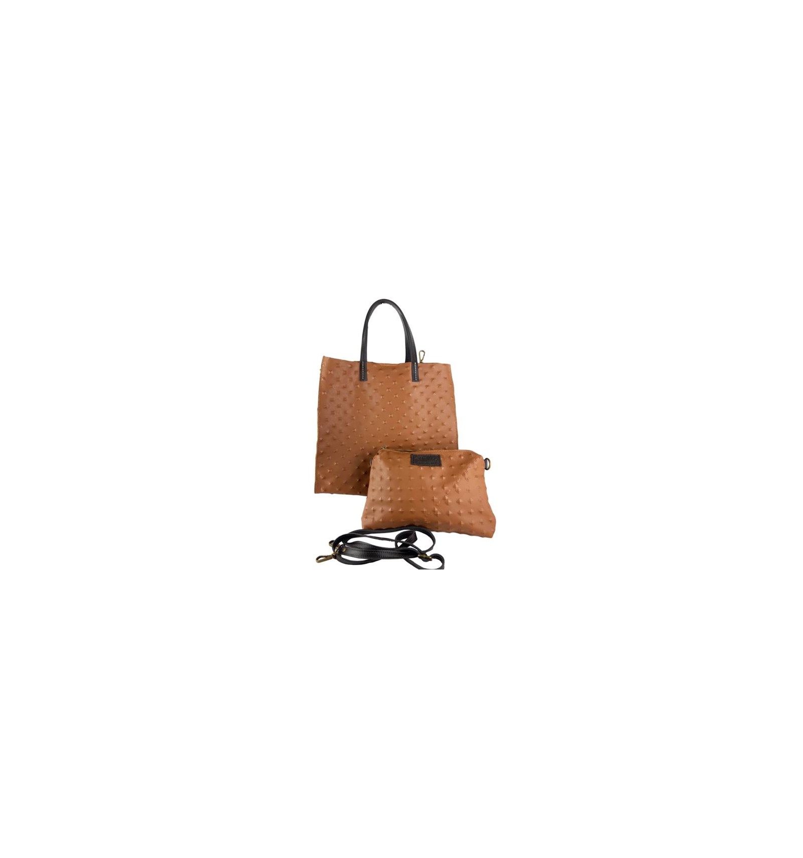 Borsa tote in morbida pelle con borchie incise BPL9923