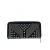 Leather wallet with silver studs PT001