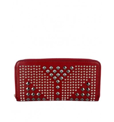 Leather wallet with silver studs PT001
