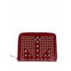 Small wallet in smooth leather with silver studs PT002