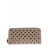 Calfskin wallet with silver studs PT003