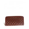 Calfskin wallet with silver studs PT003