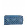 Calfskin wallet with silver studs PT003