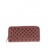 Calfskin wallet with silver studs PT003