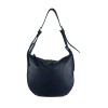 Hammered leather shoulder bag with zip on sight BPL3619