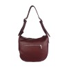 Hammered leather shoulder bag with zip on sight BPL3619