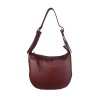 Hammered leather shoulder bag with zip on sight BPL3619