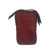 Leather and pony hair purse with shoulder strap PT8006