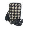 Leather and pony hair purse with shoulder strap PT8006