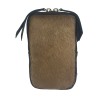 Leather and pony hair purse with shoulder strap PT8006