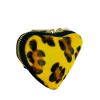 Heart shape leather and pony hair purse with animal pattern PT8001