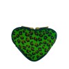 Heart shape leather and pony hair purse with animal pattern PT8001