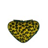 Heart shape leather and pony hair purse with animal pattern PT8001