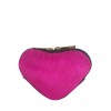 Heart shape leather and pony hair purse in plain colour PT8002