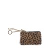 Pony hair purse with animal pattern and key chain PT8003