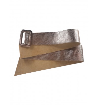 Large belt in laminated leather with buckle CT002