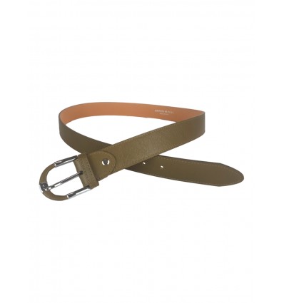 Leather belt with metallic buckle CT004