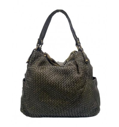 Borsa a mano in pelle vintage intrecciata BPL9979