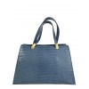 Croc leather hand bag with golden metal details BPL3624