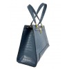 Croc leather hand bag with golden metal details BPL3624