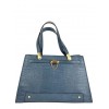 Croc leather hand bag with golden metal details BPL3624