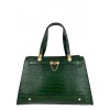 Croc leather hand bag with golden metal details BPL3624