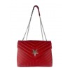 Quilted leather shoulder bag with star BPL3626