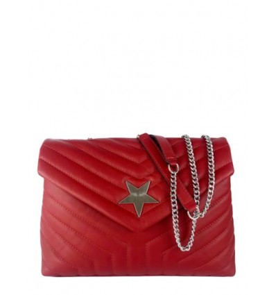 Quilted leather shoulder bag with star BPL3626