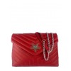 Quilted leather shoulder bag with star BPL3626
