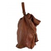 Vintage effect washed leather backpack/shoulder bag BPL9977