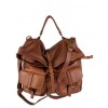 Vintage effect washed leather backpack/shoulder bag BPL9977